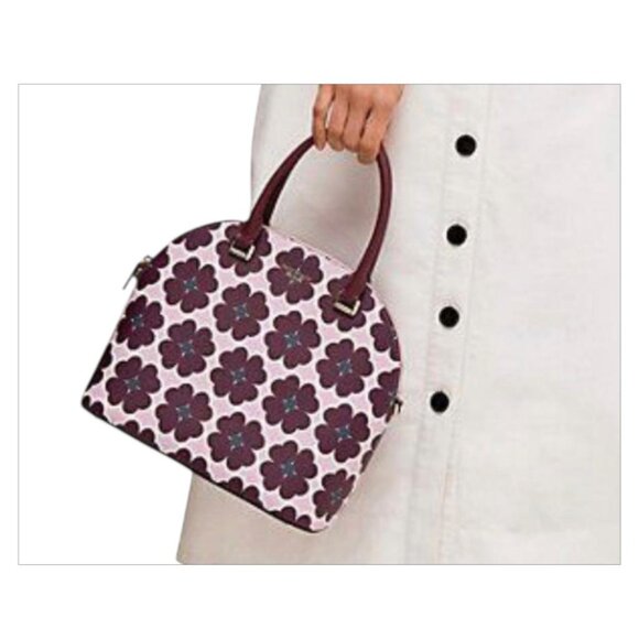 KATE SPADE - Sylvia graphic clover large size Plum Purple/Lavender /Gold - Picture 2 of 5